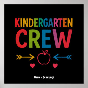 Affiche Kinder Crew Funny Kindergarten Fun Retour À L'Écol