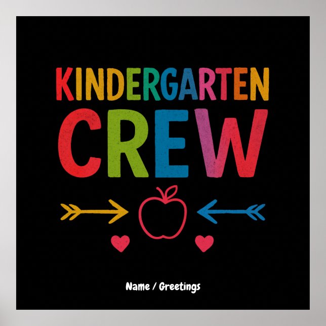 Affiche Kinder Crew Funny Kindergarten Fun Retour À L'Écol (Devant)