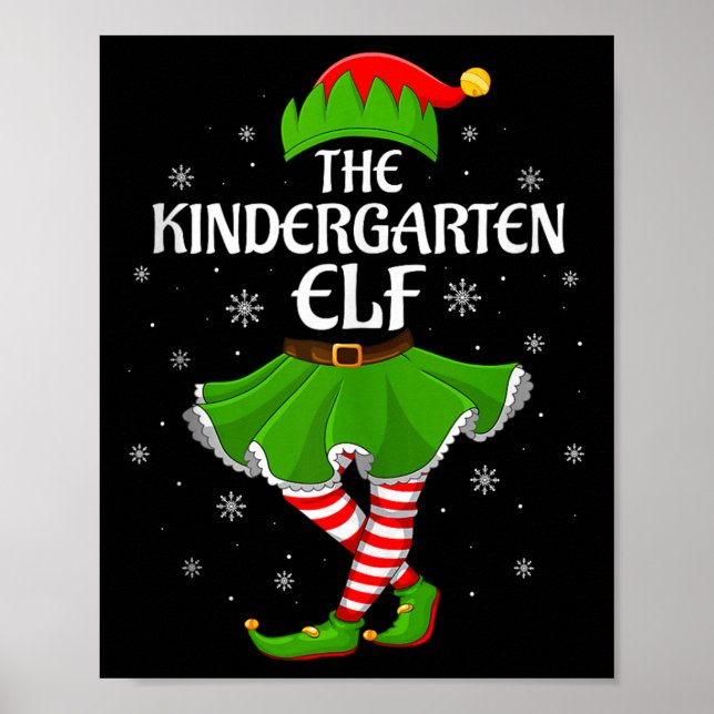 Affiche Kindergarten Elf Christmas Family Girls Women Elf  (Devant)