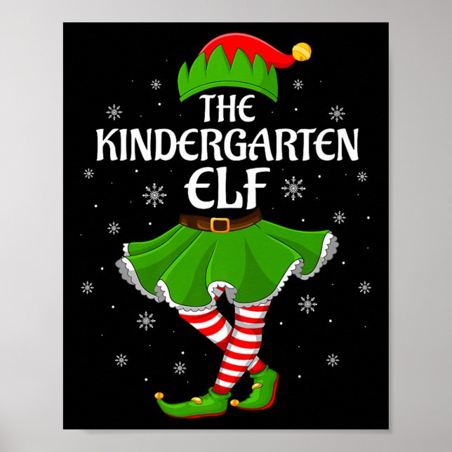 Affiche Kindergarten Elf Christmas Family Girls Women Elf  (Devant)