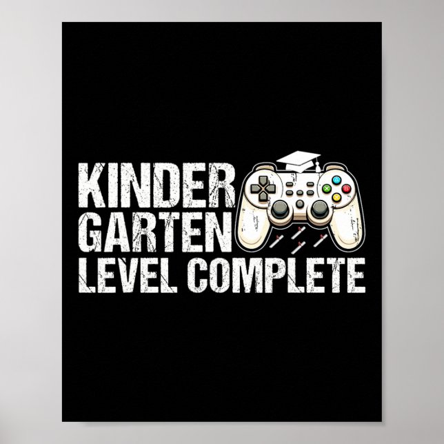 Affiche Kindergarten Level Complete Graduation 2025 Gamer  (Devant)