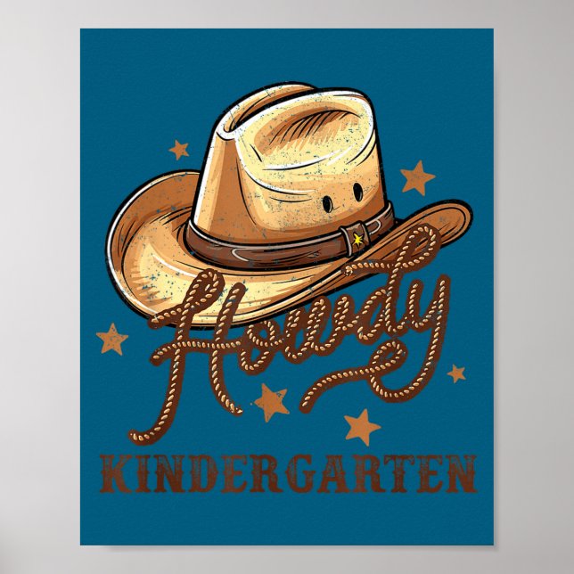 Affiche Kindergarten Teacher Rodeo Cowboy Western Howdy Ki (Devant)