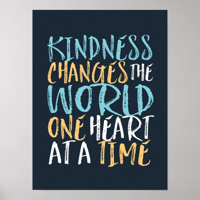 Affiche Kindness Change The World Inspirational Cote (Devant)