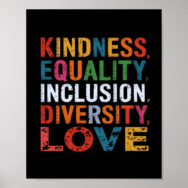 Affiche Kindness Égalité Inclusion Diversité Aimer Social (Devant)