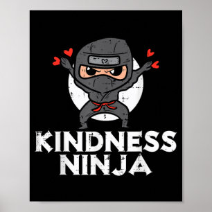 Affiche Kindness Ninja Funny Kids Anti Bullying Day Orange