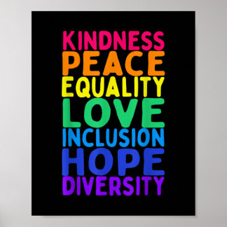 Affiche Kindness Paix Égalité Inclusion Diversité humaine