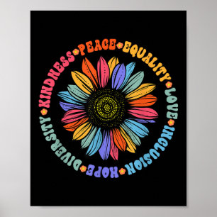 Affiche Kindness Peace Equality Love Hope Diversity Human