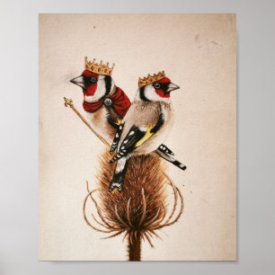 Affiche King et Queen Goldfinches - L'art des oiseaux imag