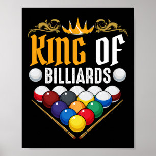 Affiche King Of Billiards Pool Billard Snooker Lover Hob