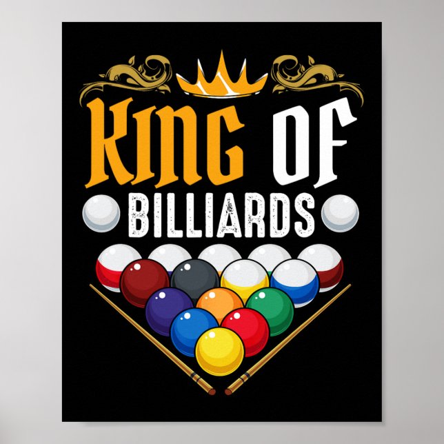 Affiche King Of Billiards Pool Billard Snooker Lover Hob (Devant)