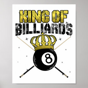 Affiche King Of Billiards Pool Queue Snooker Billard Jouer