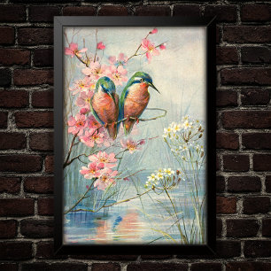 Affiche Kingfish and Blossoms Vintages 1907