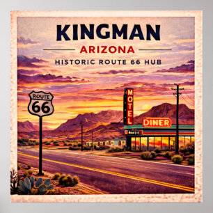 Affiche Kingman Arizona Route 66 Vintage