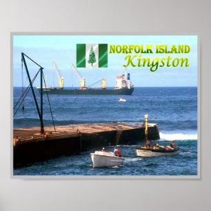 Affiche Kingston - Île Norfolk - Vue mer -