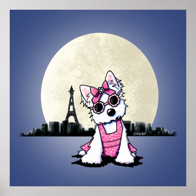 Affiche KiniArt Paris Nuit Olivia Westie (Devant)