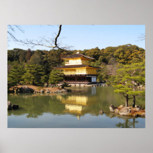 Affiche Kinkaku-ji 金 閣 Temple 寺 du Pavillon d'Or