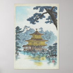 Affiche Kinkakuji Temple Kamei Tobei Scenery Art
