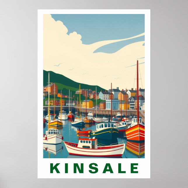 Affiche Kinsale Harbor Ireland Vintage Travel Art (Devant)
