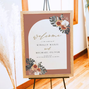Affiche KINSLEY Boho Terracotta Mariage Bienvenue
