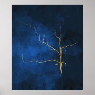 Affiche Kintsugi Electric Blue or bleu kintsugi japan ma
