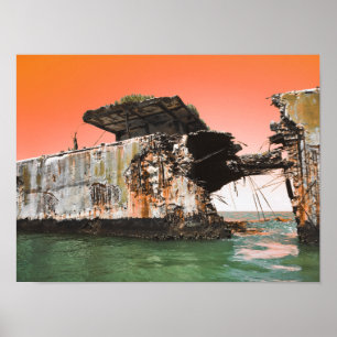 Affiche kiptopeke bateaux en béton dreamdaze