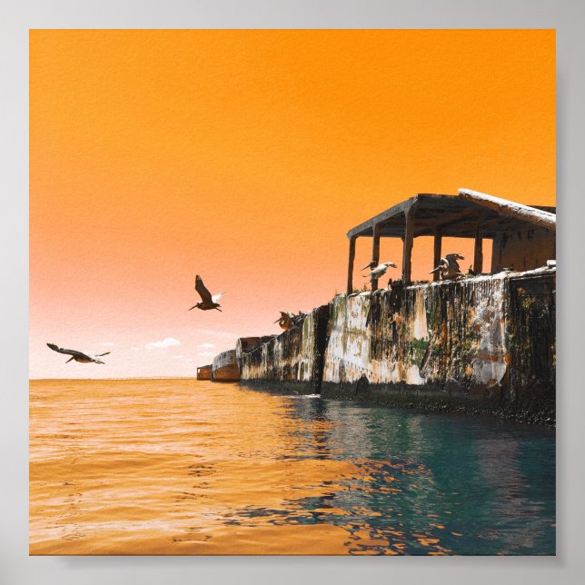 Affiche kiptopeke parc national bateaux en béton dreamdaze (Devant)