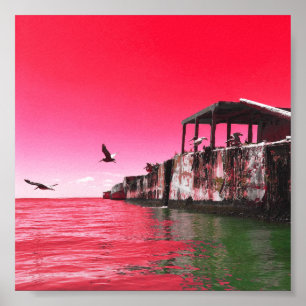 Affiche kiptopeke parc national bateaux en béton dreamdaze