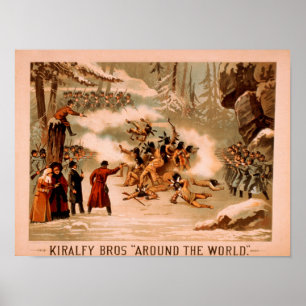 Affiche Kiralfy massacre indien "autour de monde"