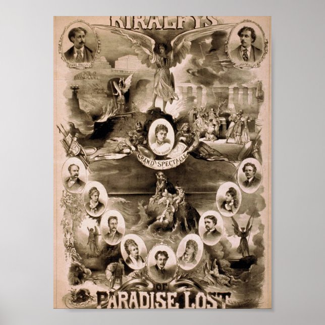 Affiche Kiralfy, Théâtre rétro "Paradise Lost" (Devant)