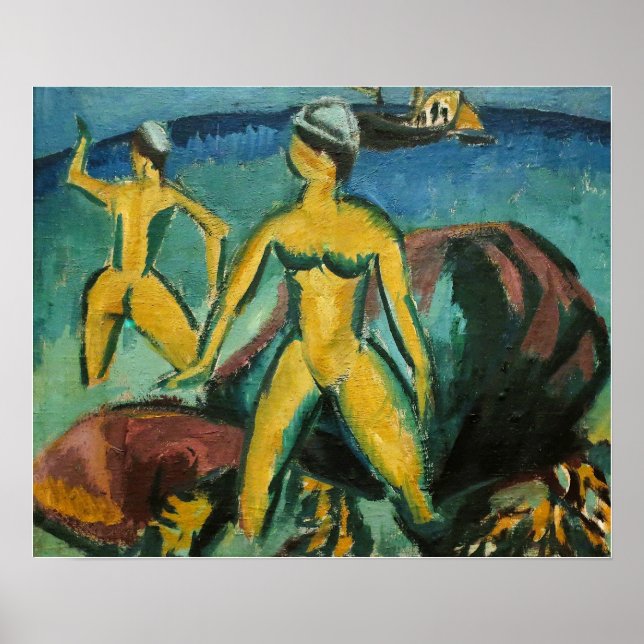 Affiche Kirchner - Baignade 1912 (Devant)