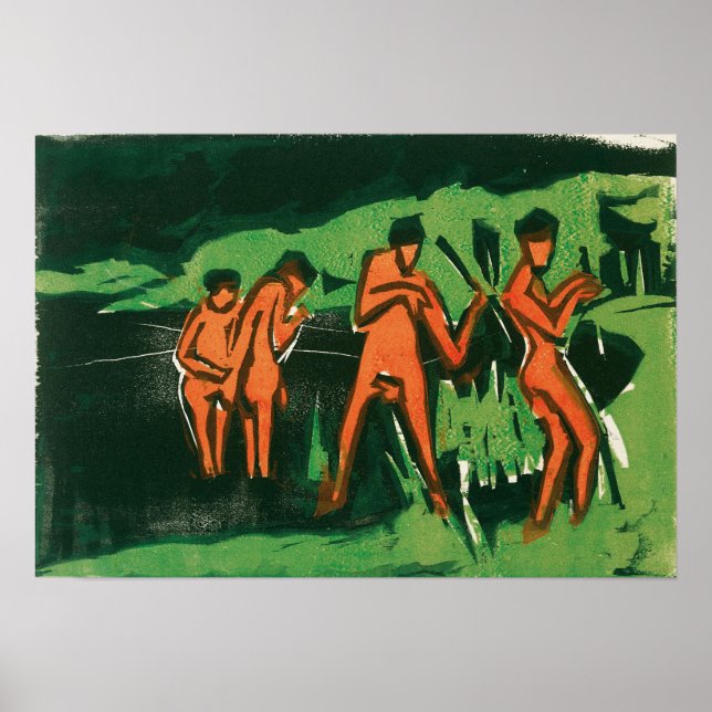 Affiche Kirchner - Baigneurs (Devant)