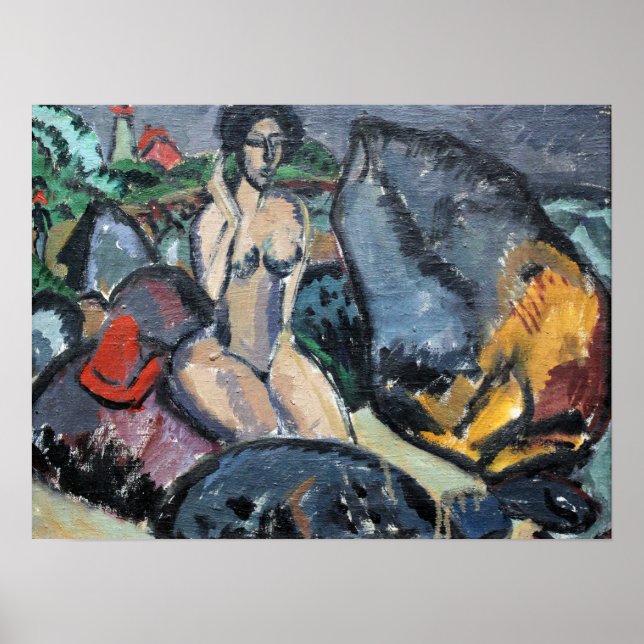 Affiche Kirchner - Baigneurs entre les pierres 1912 (Devant)