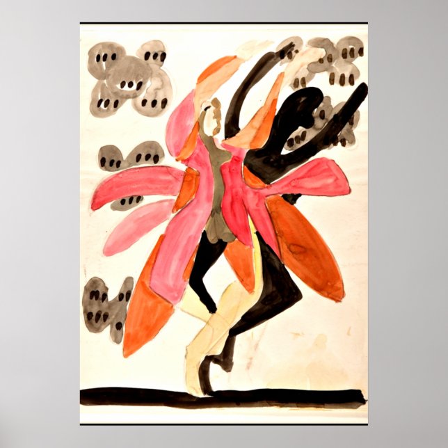 Affiche Kirchner - Danseurs, peinture colorée (Devant)