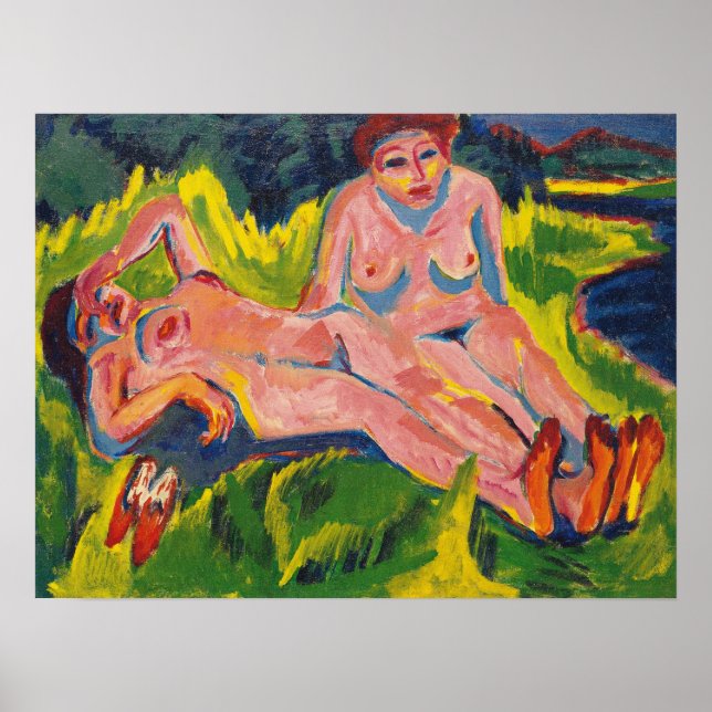 Affiche Kirchner - Deux Chiffres Roses Au Lac (Devant)