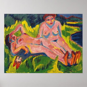 Affiche Kirchner - Deux figures roses au lac