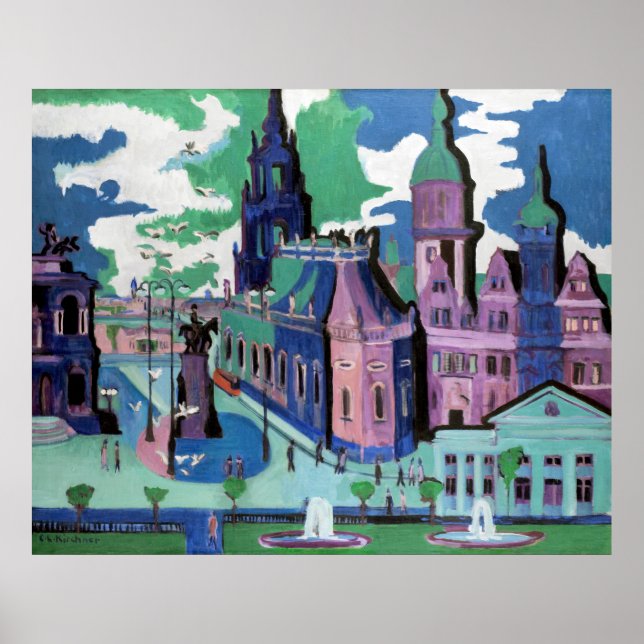 Affiche Kirchner et Dresden Schlossplatz (Devant)