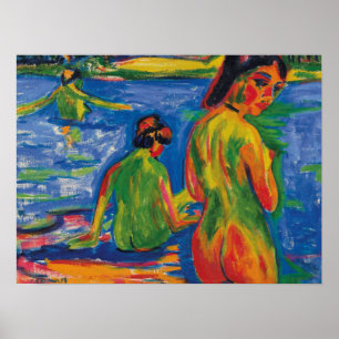 Affiche Kirchner - Jeune fille au bain dans le lac 1909