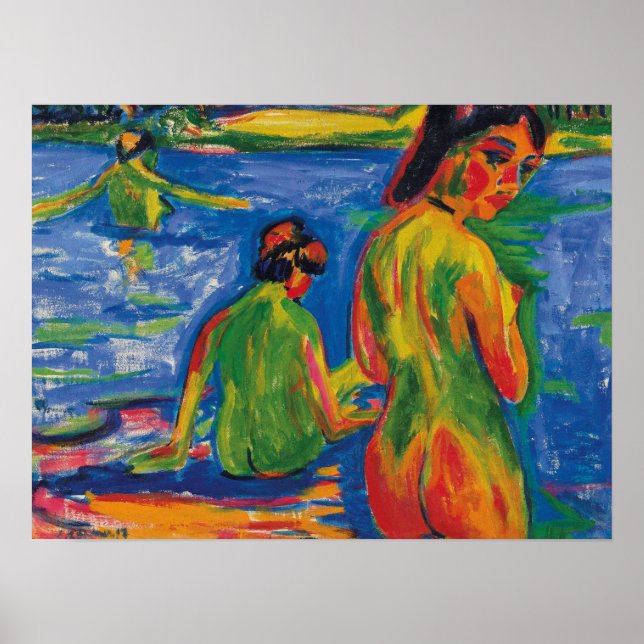 Affiche Kirchner - Jeune fille au bain dans le lac 1909 (Devant)