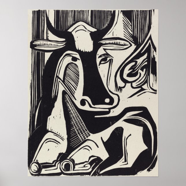 Affiche Kirchner - La Grande Vache Couchée En 1929 (Devant)