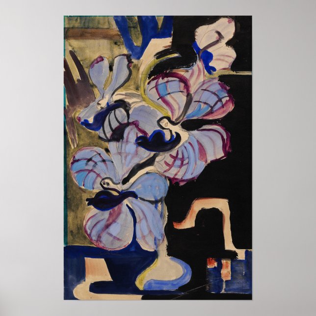 Affiche Kirchner - Nature morte avec orchidées (Devant)