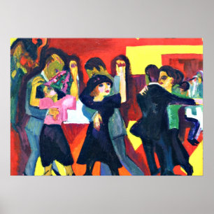Affiche Kirchner - Thé de tango; peinture d'Ernst Kirchner