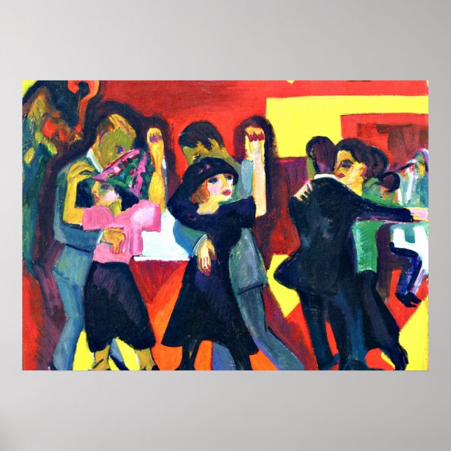 Affiche Kirchner - Thé de tango; peinture d'Ernst Kirchner (Devant)