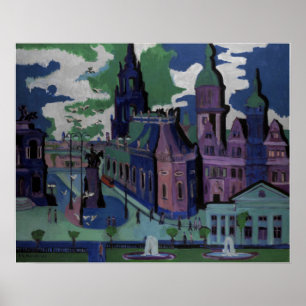 Affiche Kirchner - Vue De Dresden Schlossplatz