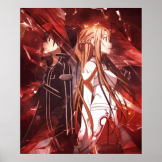 Affiche Kirito Asuna - Art de l'épée en ligne