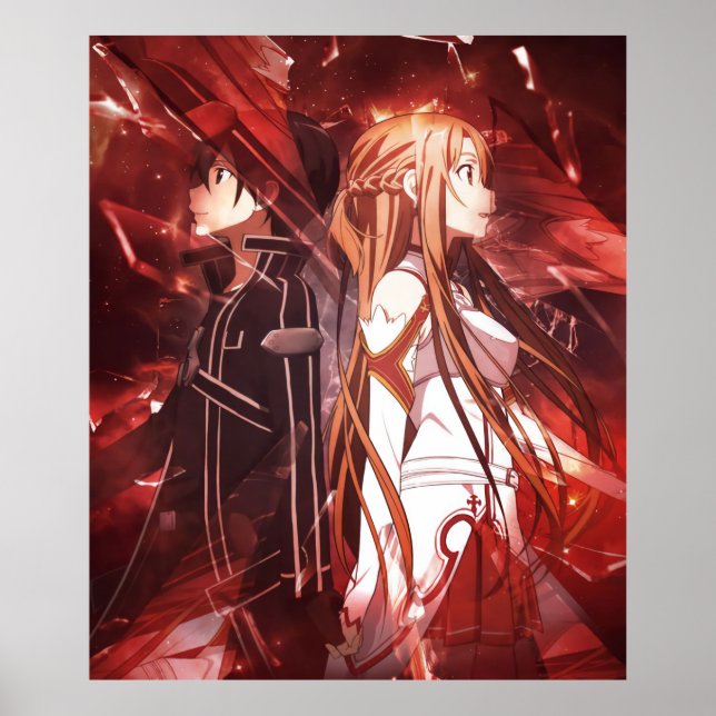 Affiche Kirito Asuna - Art de l'épée en ligne (Devant)
