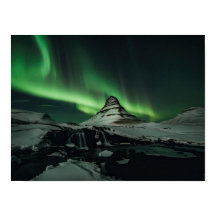 Kirkjufell et l'affiche des feux nord