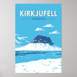 Affiche Kirkjufell Voyage en Islande Art Vintage