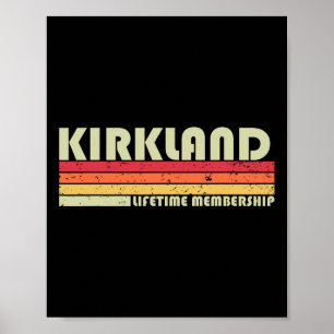 Affiche Kirkland Nom de famille Funny Retro Vintage 90s An