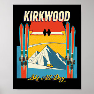 Affiche Kirkwood California Ski Toute la journée - Retro V
