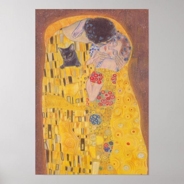 Affiche Kiss and cat Gustav Klimt (Devant)